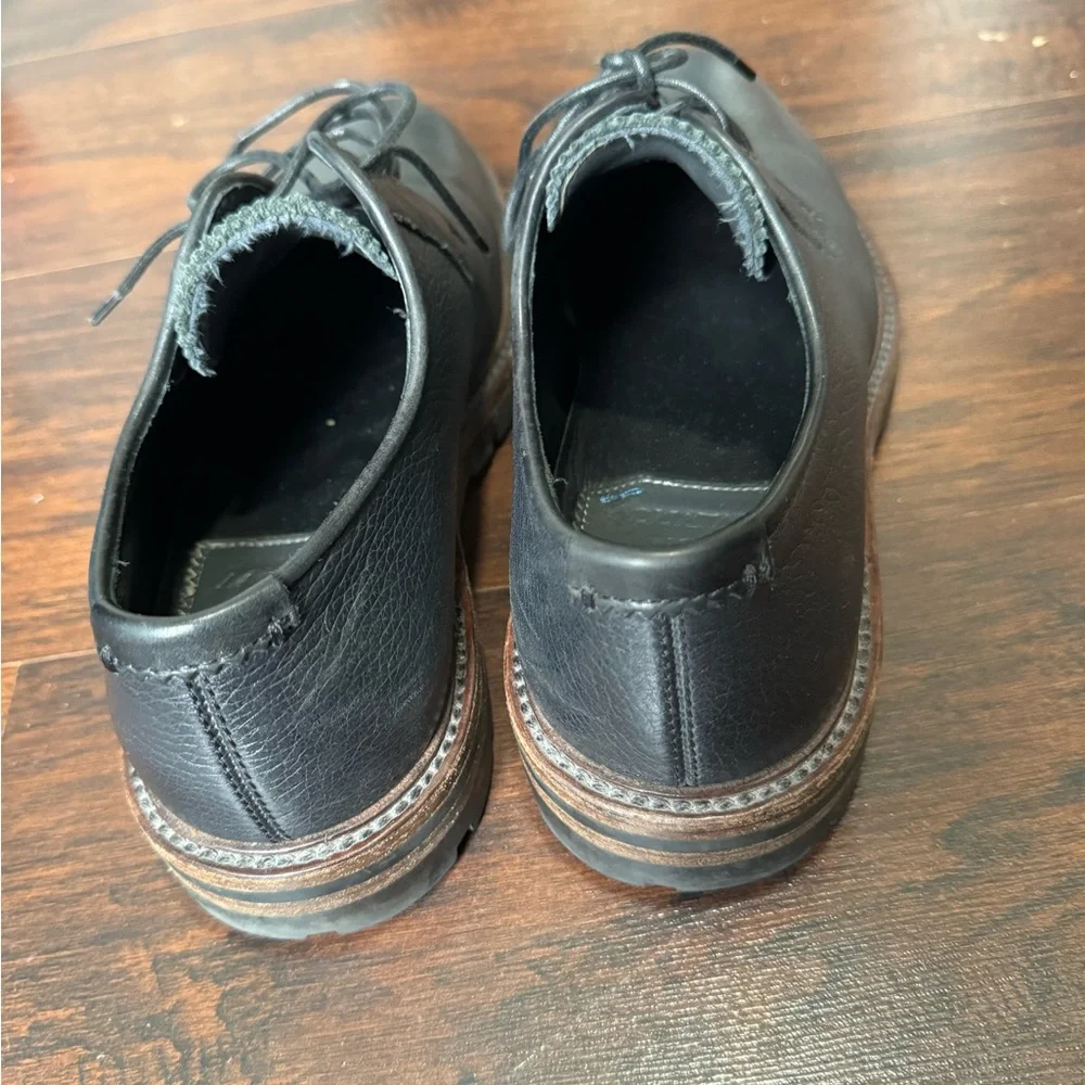 Aquatalia Men’s Leon Black Leather Lace Up Waterproof Shoes Size 9